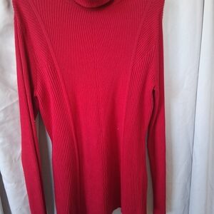 Women's Red Turtleneck Sweater
